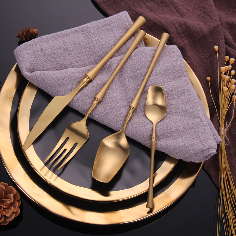 Cutlery Set | Gold Stainless Steel | Tapered Handles | Upscale Dining