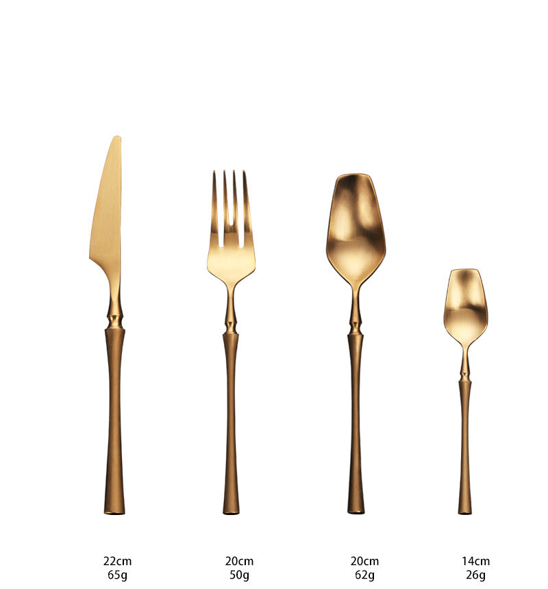 Cutlery Set | Gold Stainless Steel | Tapered Handles | Upscale Dining