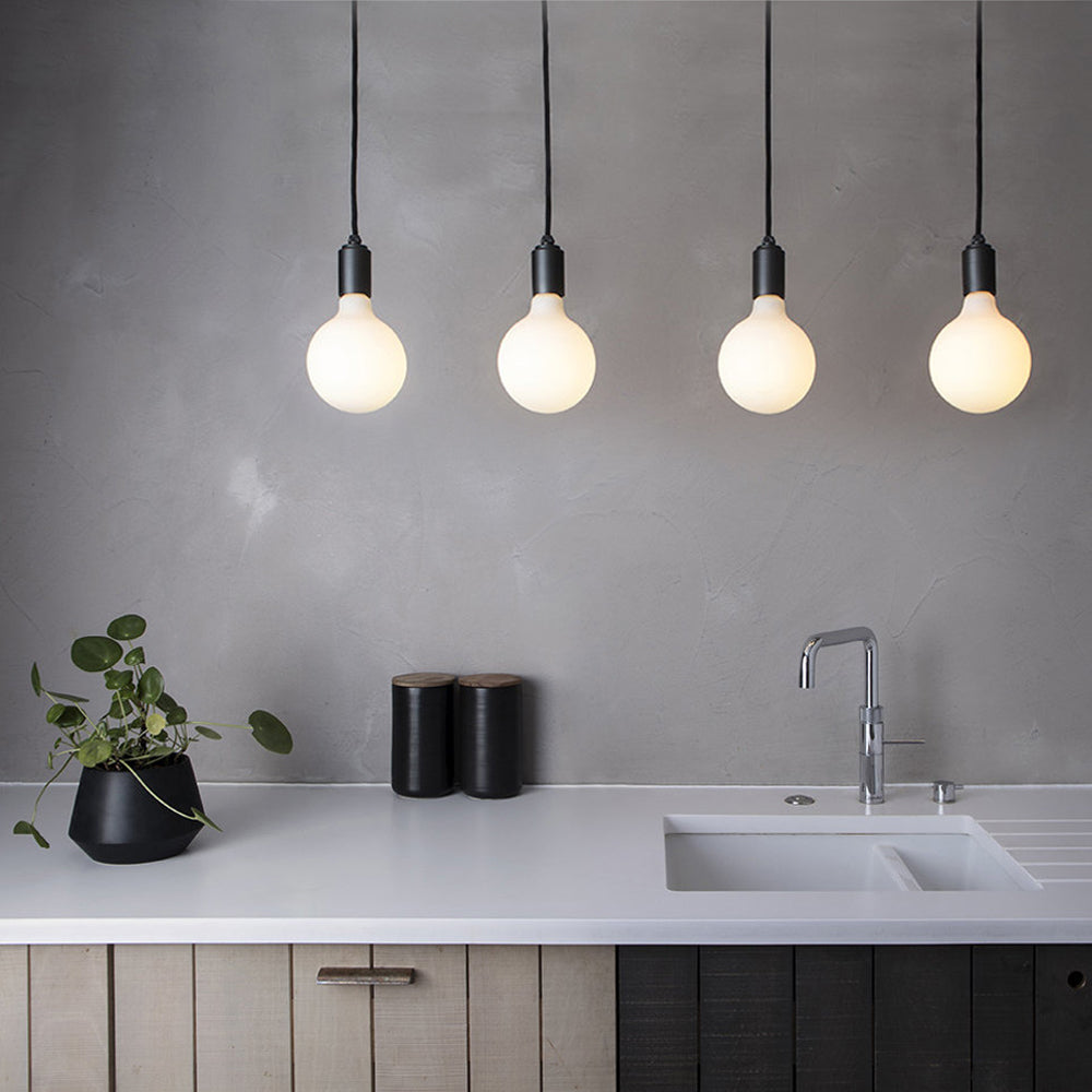 LED Light Bulb | Frosted Glass & Metal | Soft Warm Glow | Modern Living Room