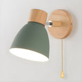 Wall Lamp | Natural Wood & White Matte Finish | Adjustable Shade | Living Room Accent