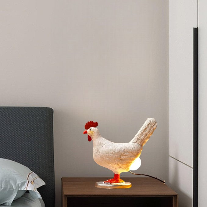 Whimsical Chicken Table Lamp - Farmhouse Novelty Light for Home Decor
