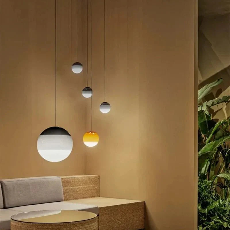 Pendant Light | Glass & Metal | Gradient Color Transition | Living Room Accent
