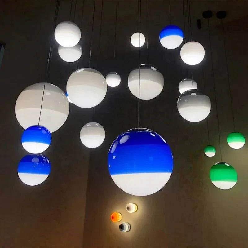 Pendant Light | Glass & Metal | Gradient Color Transition | Living Room Accent