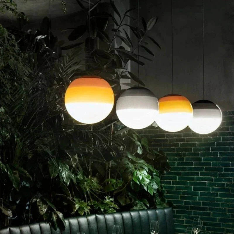 Pendant Light | Glass & Metal | Gradient Color Transition | Living Room Accent