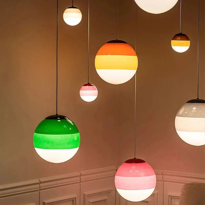 Pendant Light | Glass & Metal | Gradient Color Transition | Living Room Accent
