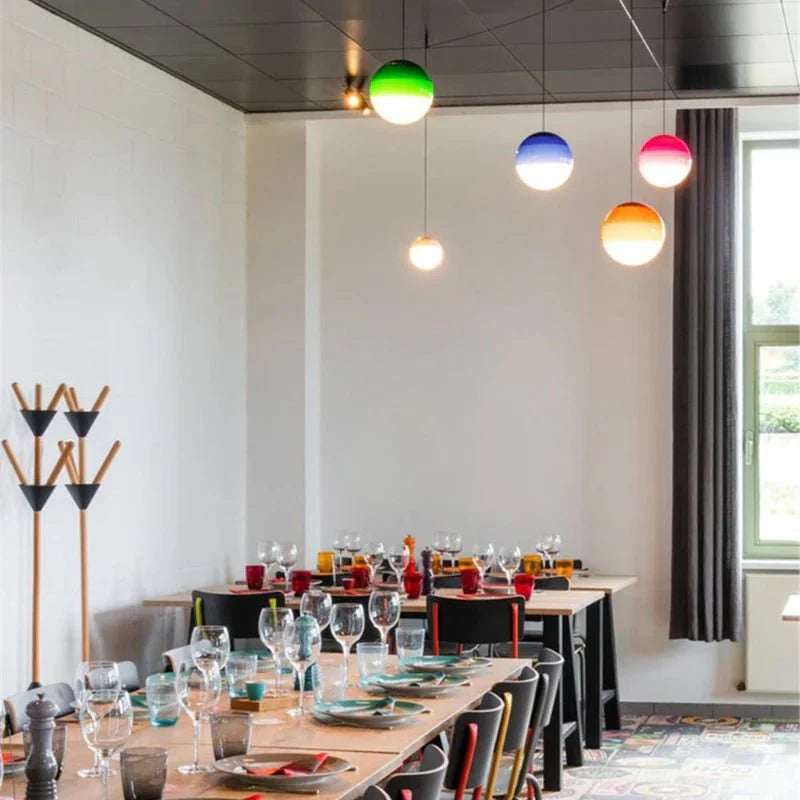 Pendant Light | Glass & Metal | Gradient Color Transition | Living Room Accent