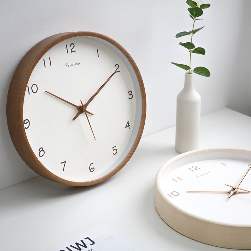 Wall Clock | Solid Wood & Matte Finish | Quiet Movement | Living Room Accent