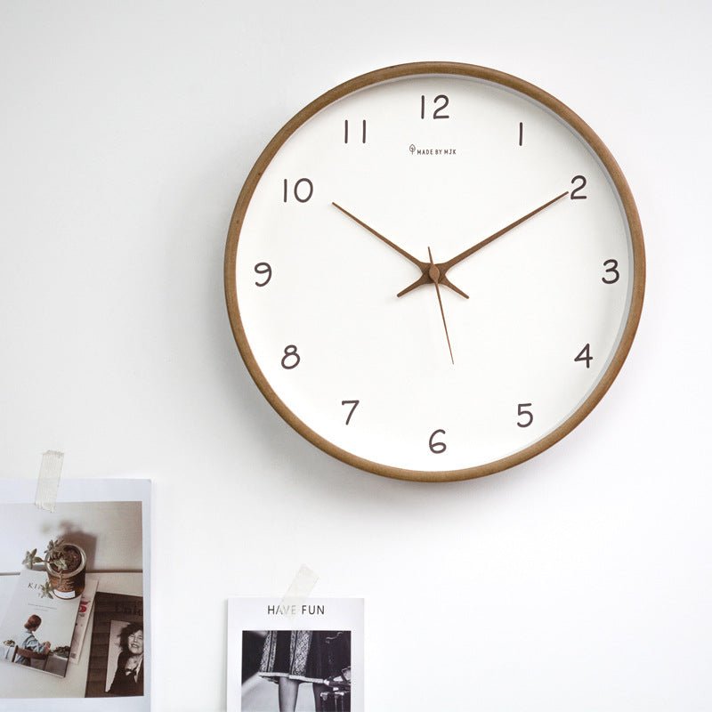 Wall Clock | Solid Wood & Matte Finish | Quiet Movement | Living Room Accent