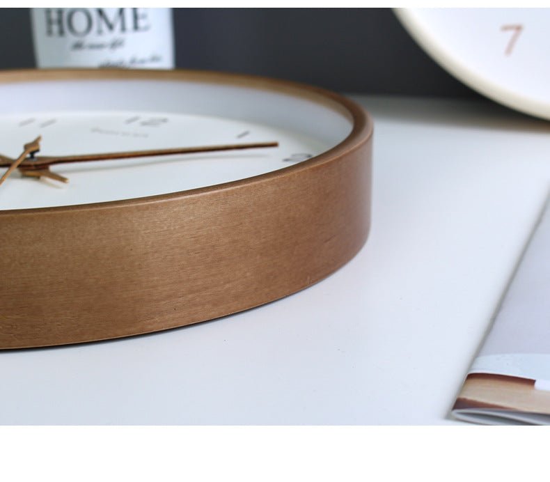 Wall Clock | Solid Wood & Matte Finish | Quiet Movement | Living Room Accent