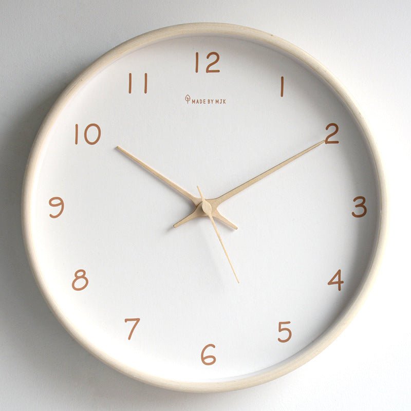 Wall Clock | Solid Wood & Matte Finish | Quiet Movement | Living Room Accent