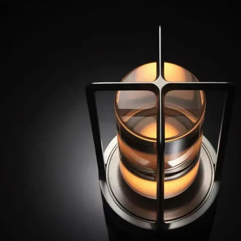 Table Lantern | Brass & Crystal | Geometric Framework | Living Room Accent