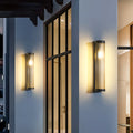 Wall Lamp | Metal & Glass | Solar Powered Cylindrical | Outdoor Use