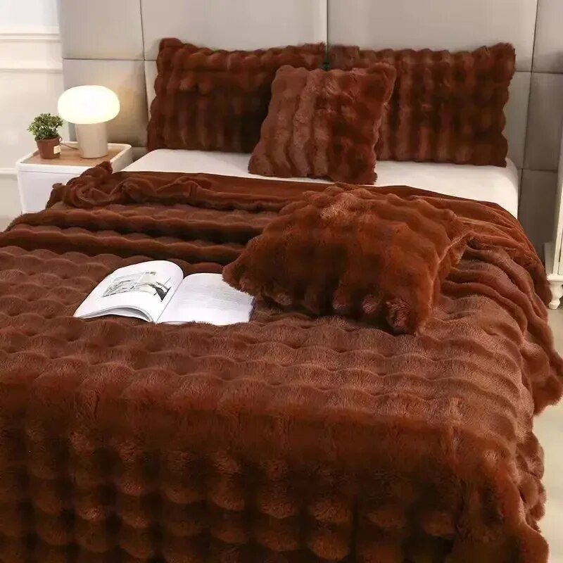 Throw Blanket | Soft Plush Fabric | Textured Surface | Cozy Living Room