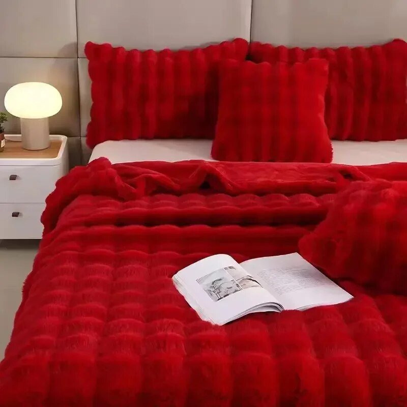 Throw Blanket | Soft Plush Fabric | Textured Surface | Cozy Living Room
