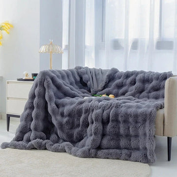 Throw Blanket | Soft Plush Fabric | Textured Surface | Cozy Living Room