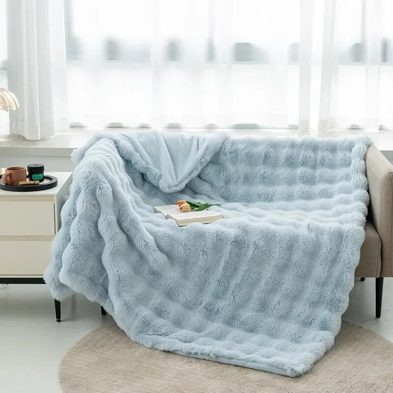 Throw Blanket | Soft Plush Fabric | Textured Surface | Cozy Living Room