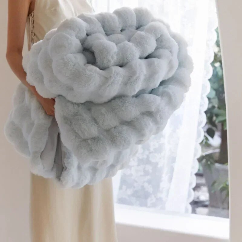Throw Blanket | Soft Plush Fabric | Textured Surface | Cozy Living Room