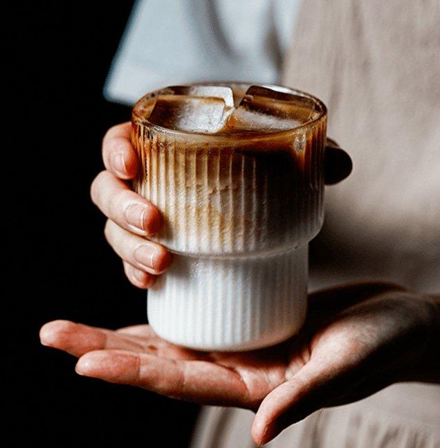 Tumbler Glass | Glass | Ribbed Texture & Smooth Cylindrical Shape | Everyday Drink Rituals