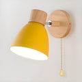 Wall Lamp | Natural Wood & White Matte Finish | Adjustable Shade | Living Room Accent