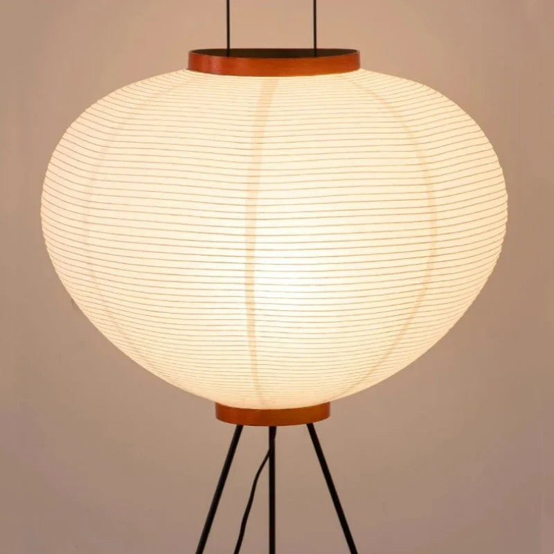 Floor Lamp | Rice Paper & Metal | Tripod Base & Soft Diffused Light | Cozy Minimalist Retreat
