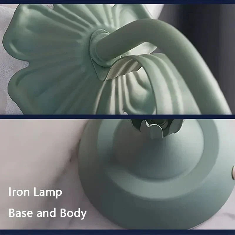 Table Lamp | Metal & Frosted Glass | Floral Motif Shade | Living Room Accent