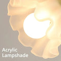 Table Lamp | Metal & Frosted Glass | Floral Motif Shade | Living Room Accent