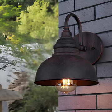 Vintage Industrial Outdoor Wall Sconce - Rust-Resistant Lantern with Edison Bulb