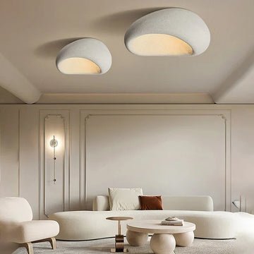 Minimalist Wabi-Sabi Flush Mount Ceiling Light Fixture with LED Elegance