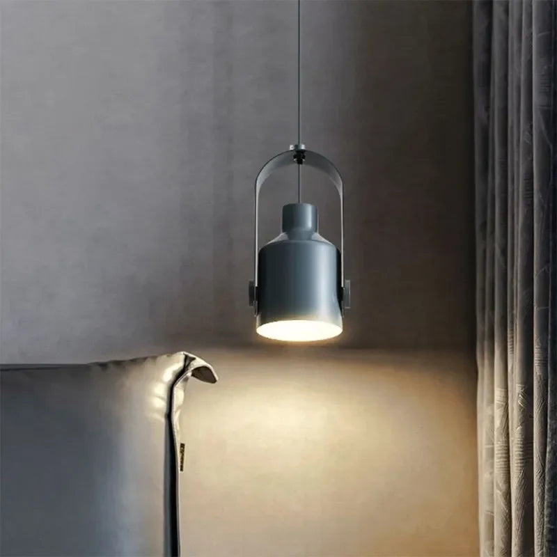 Nordic Modern Pendant Lamp - Wood & Metal Minimalist Spotlight