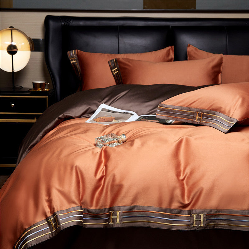 Bedding Set | Satin Cotton & Embroidery | Embroidered Trim Detailing | Bedroom Retreat